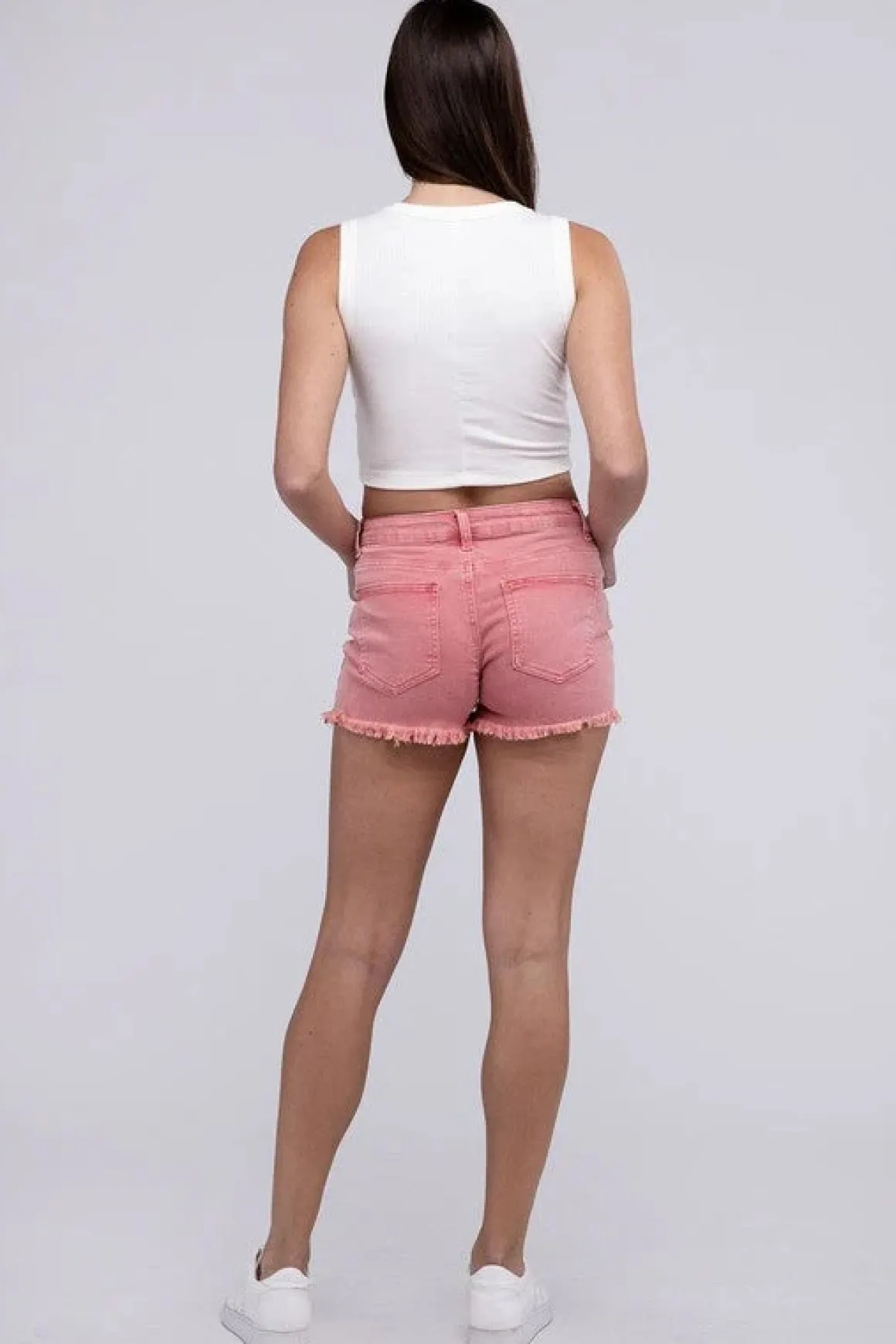 acid_washed_frayed_cutoff_4.webp Acid Washed Frayed Cutoff Hem Shorts *Online Only*