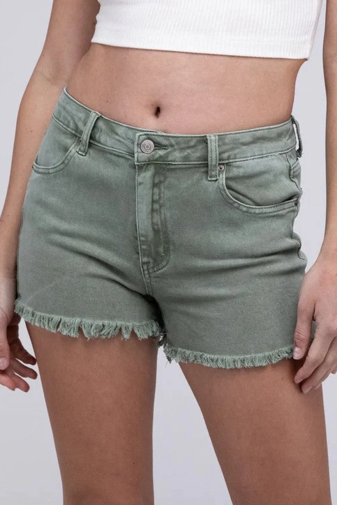 acid_washed_frayed_cutoff_5.webp Acid Washed Frayed Cutoff Hem Shorts *Online Only*