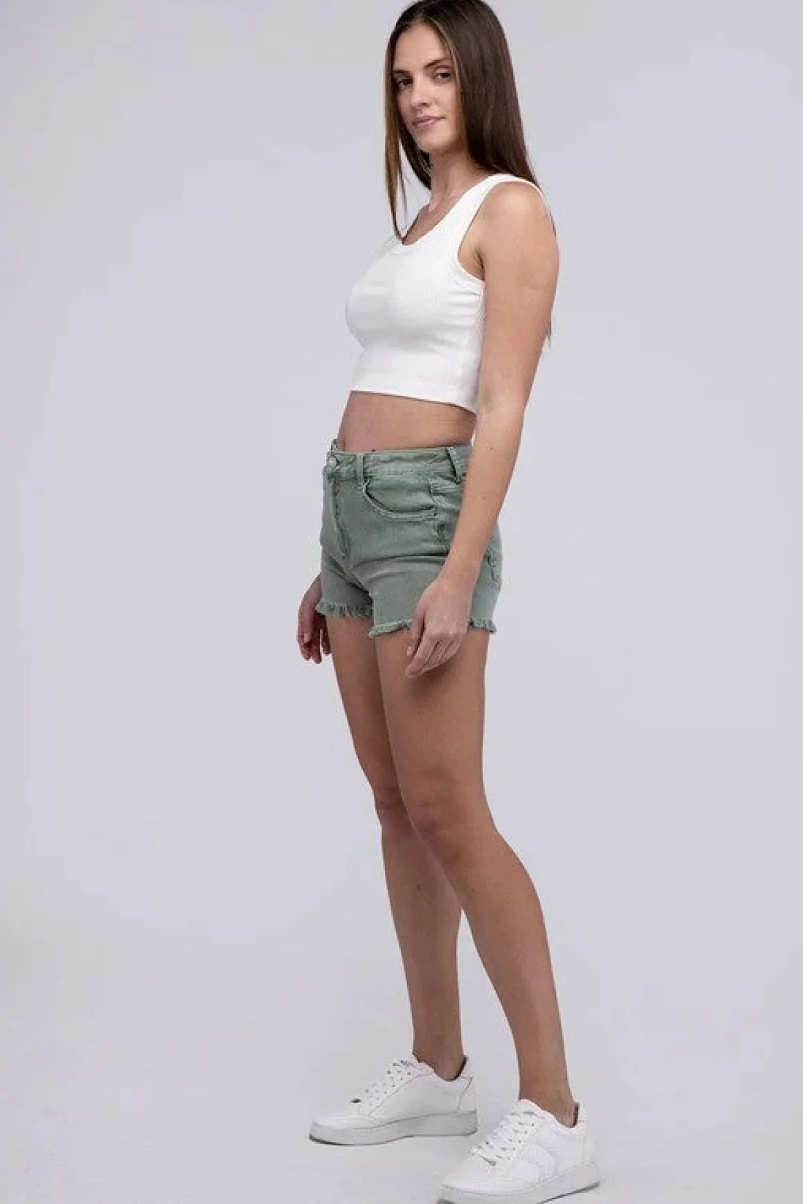 acid_washed_frayed_cutoff_7.webp Acid Washed Frayed Cutoff Hem Shorts *Online Only*