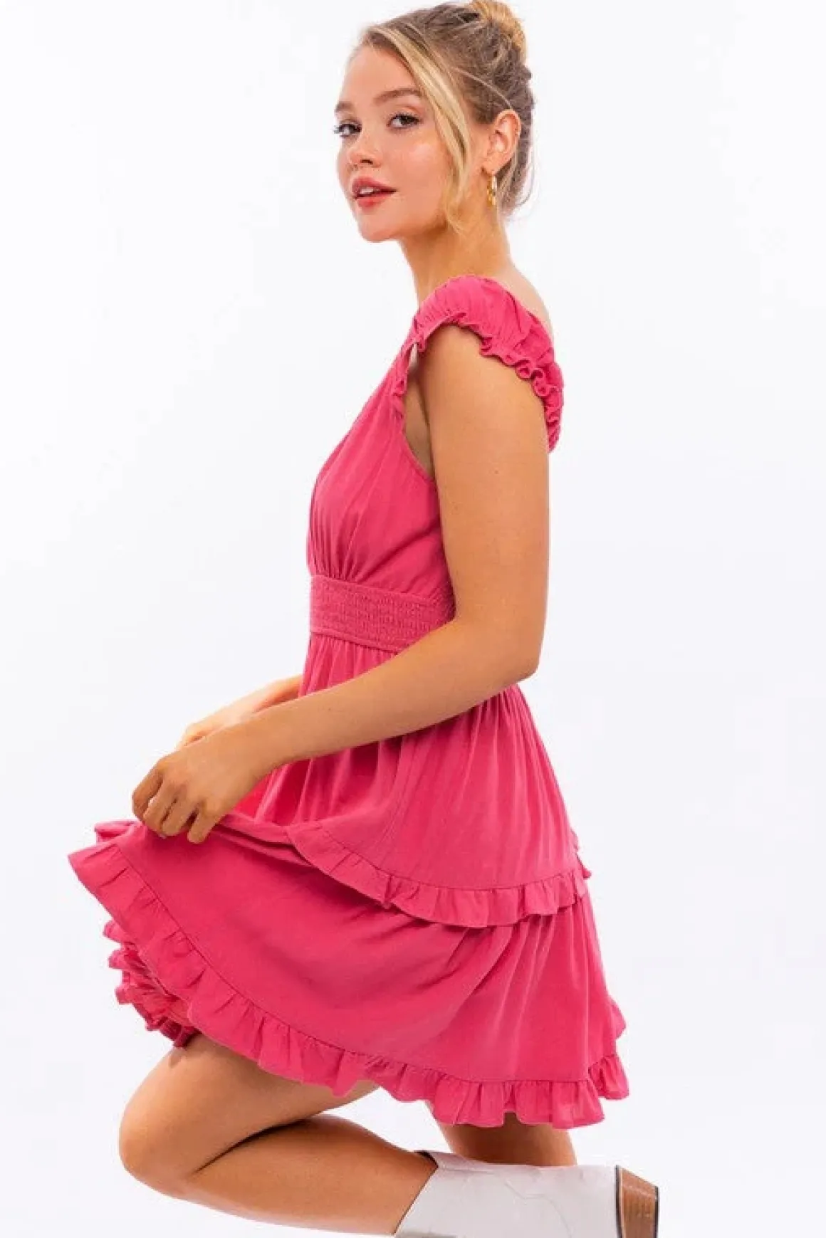 cap_sleeve_ruffle_mini_dr_3.webp Cap Sleeve Ruffle Mini Dress *Online Only*