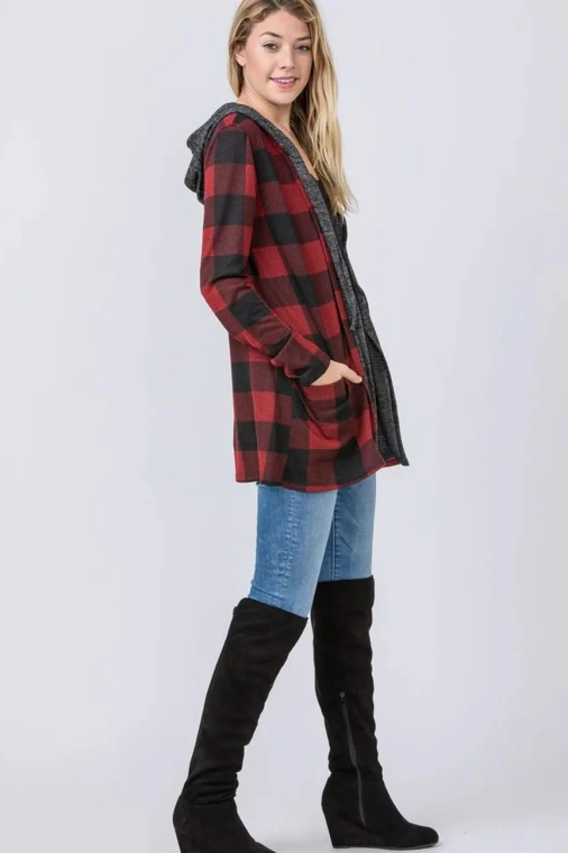 checker_print_cardigan_wi_2.webp Checker Print Cardigan with Hood *Online Only*