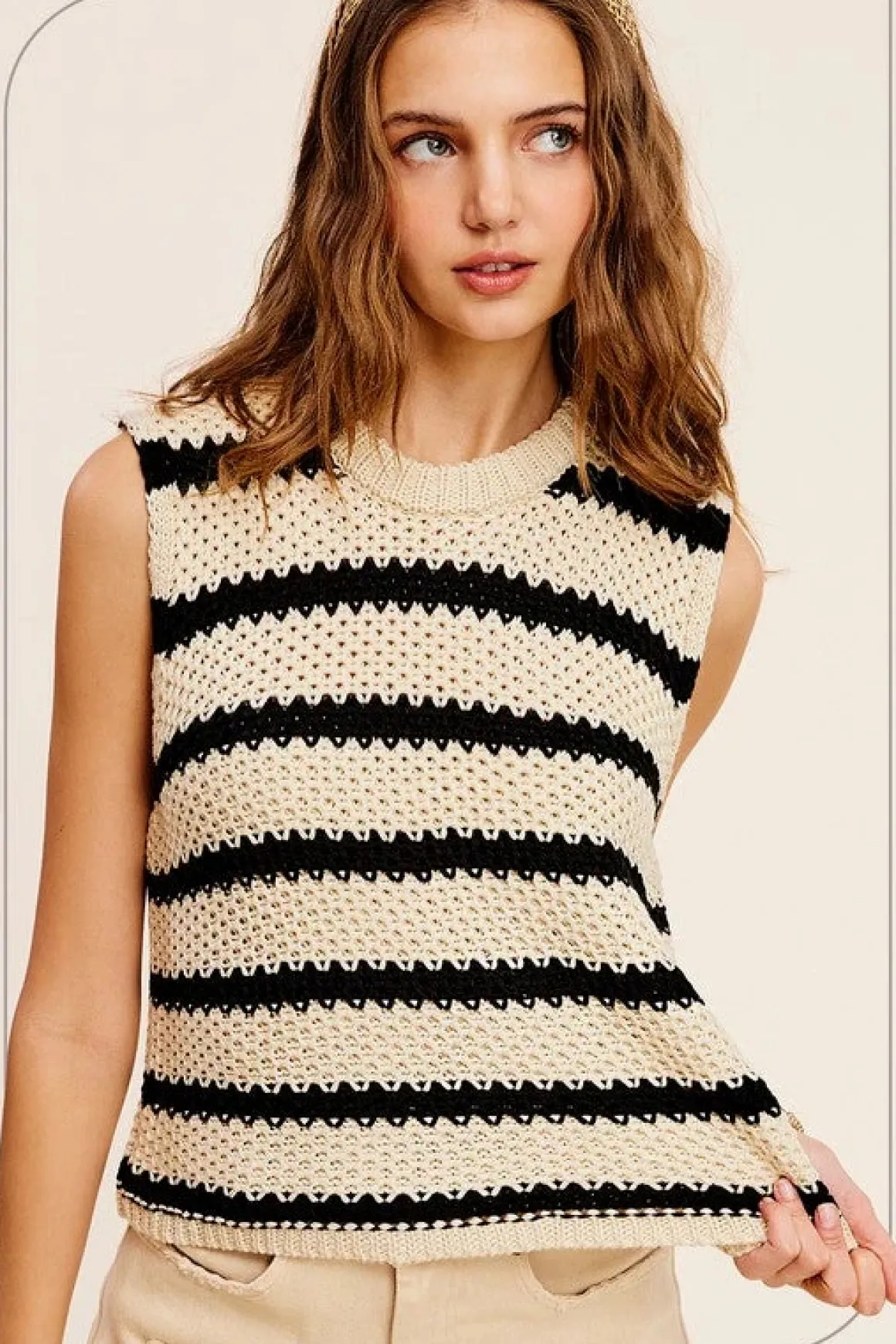chunky_stripe_sleeveless__27.webp Chunky Stripe Sleeveless Sweater Top *Online Only*