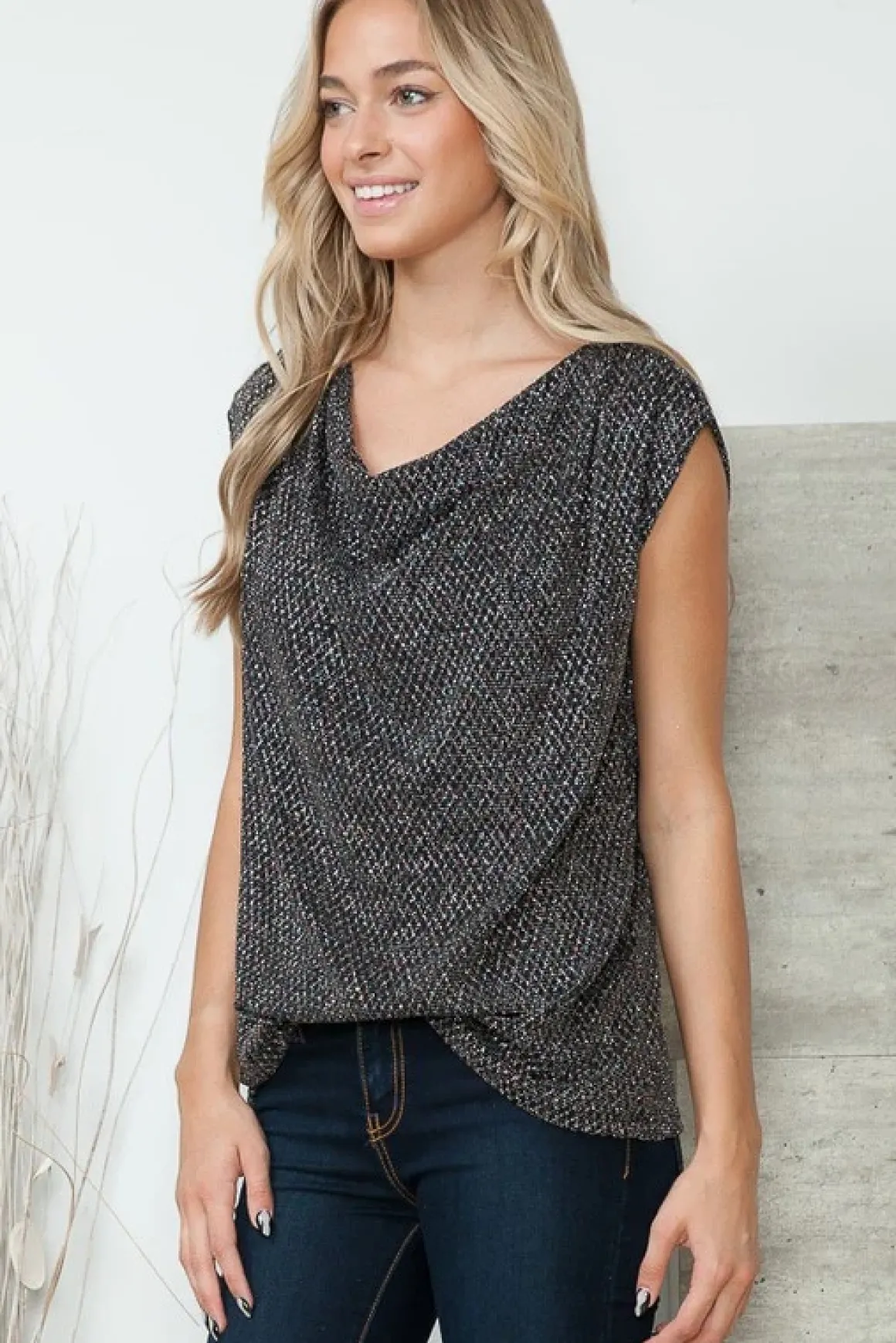 cowl_neck_metallic_top_on_2.webp Cowl Neck Metallic Top *Online Only*