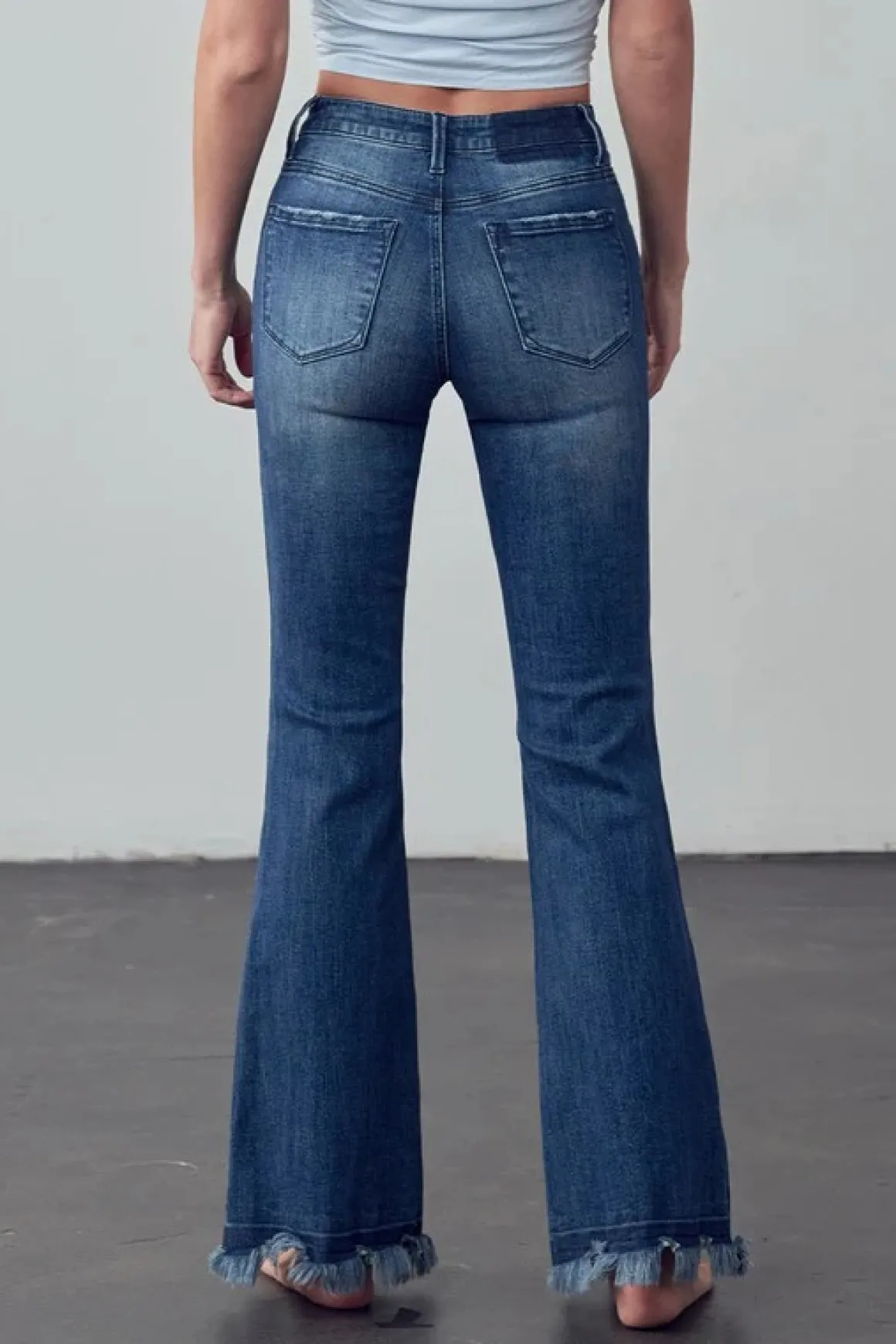 Frayed Hem Flare Jeans *Online Only*