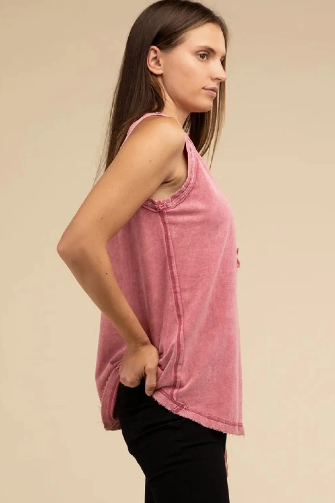 halfbutton_raw_edge_sleev_15.webp Half-Button Raw Edge Sleeveless Henley Top *Online Only*