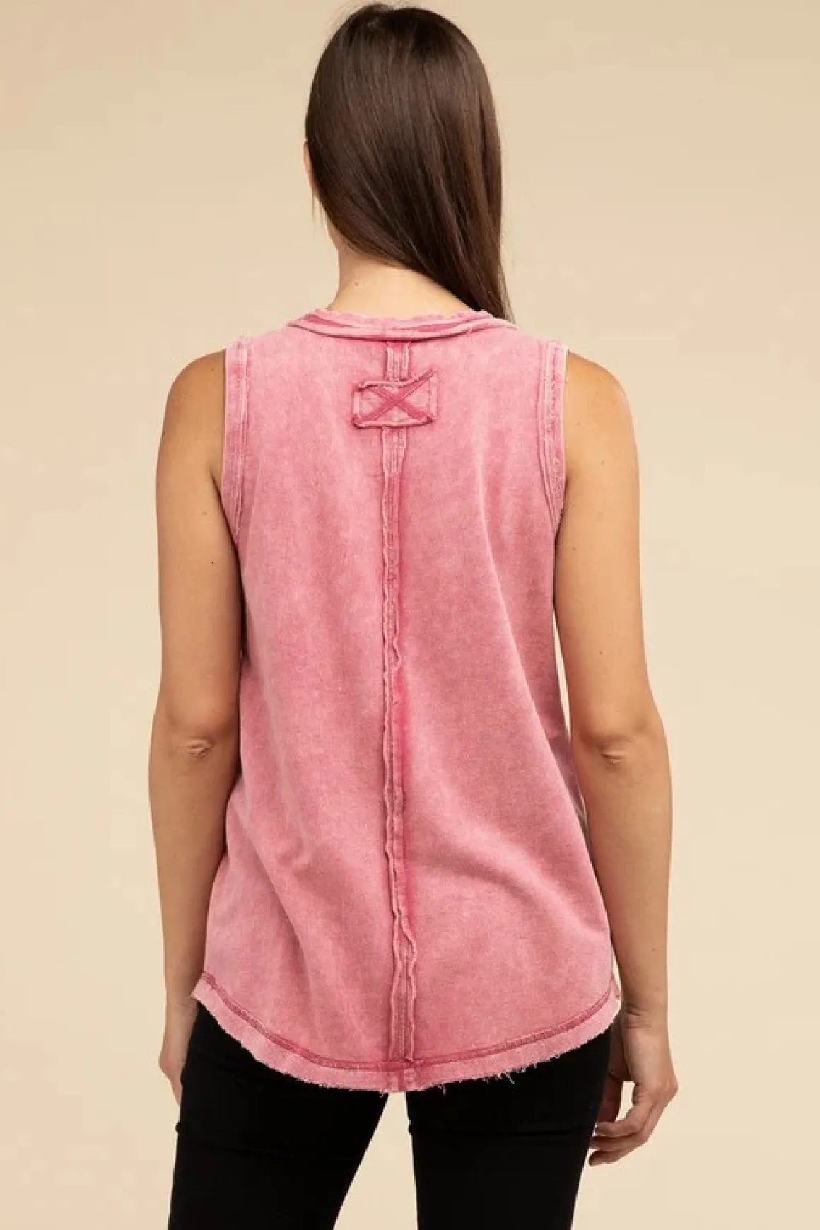 halfbutton_raw_edge_sleev_16.webp Half-Button Raw Edge Sleeveless Henley Top *Online Only*