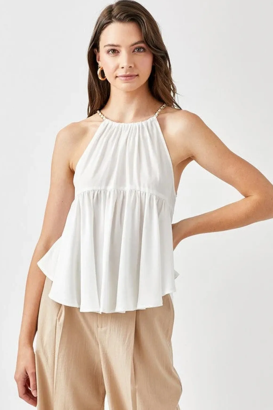 Halter Neck with Back Strap Flared Top *Online Only*