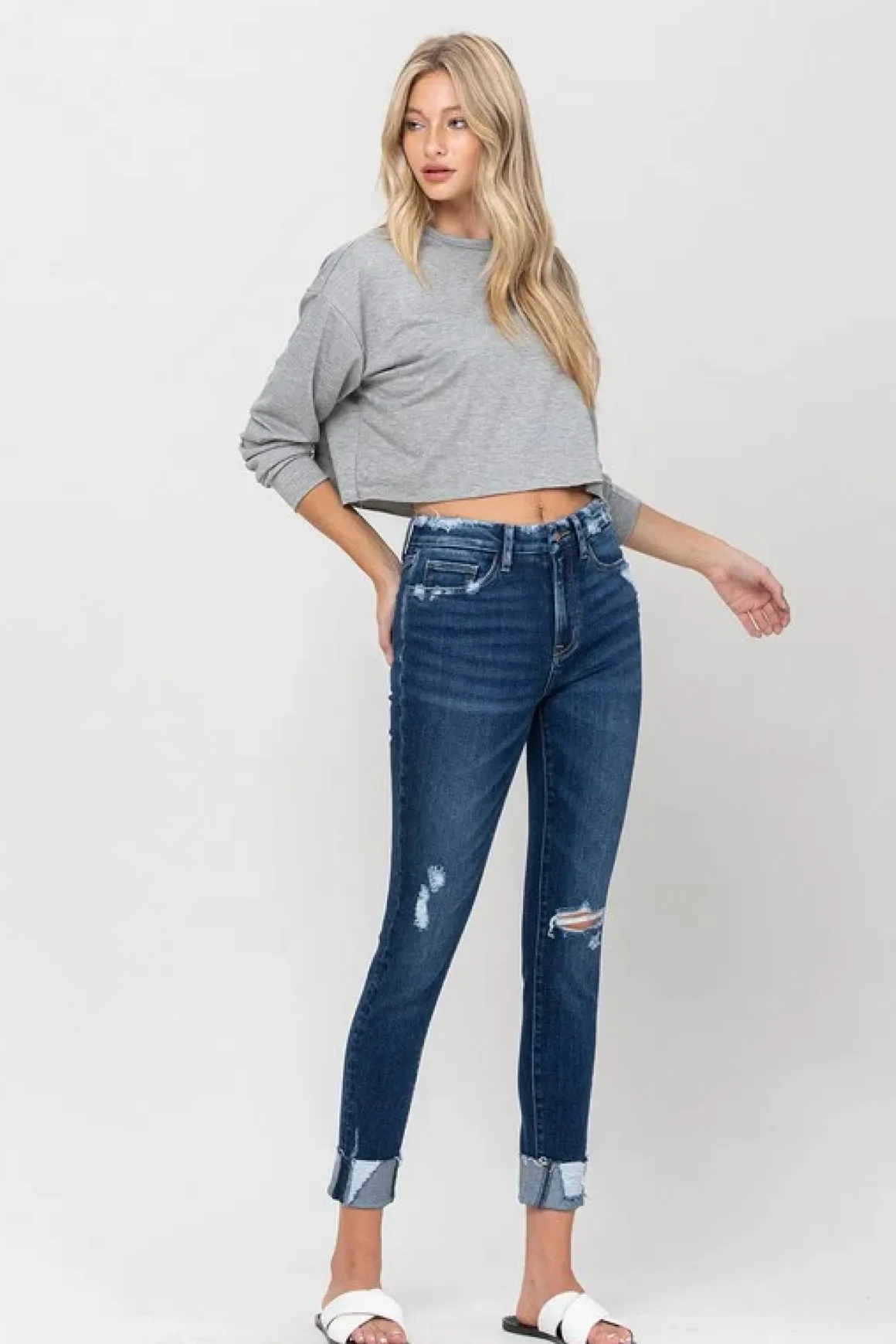 high_rise_distressed_clea_7.webp High Rise Distressed Clean Cut Skinny Jeans *Online Only*