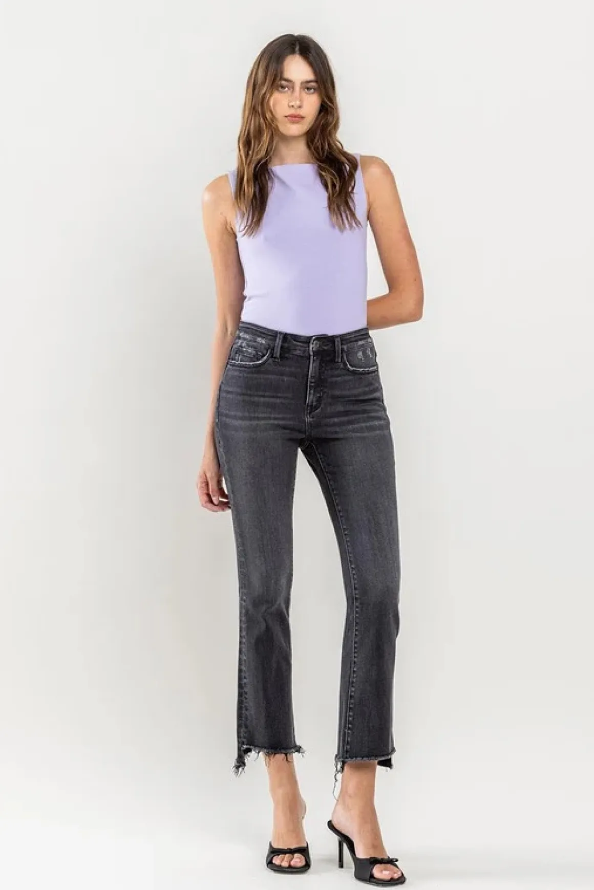 high_rise_raw_hem_crop_fl_1.webp High Rise Raw Hem Crop Flare Jeans *Online Only*