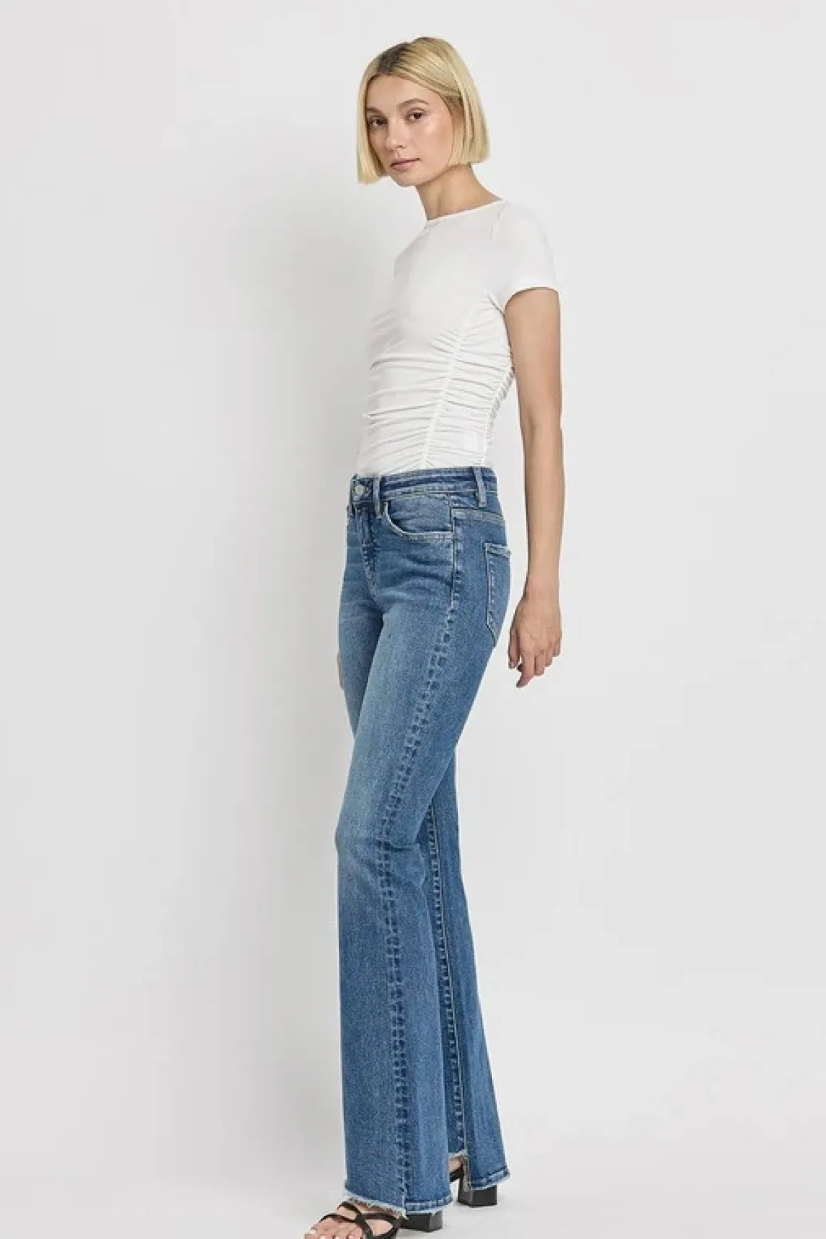high_rise_slant_hem_flare_11.webp High Rise Slant Hem Flare Jeans *Online Only*