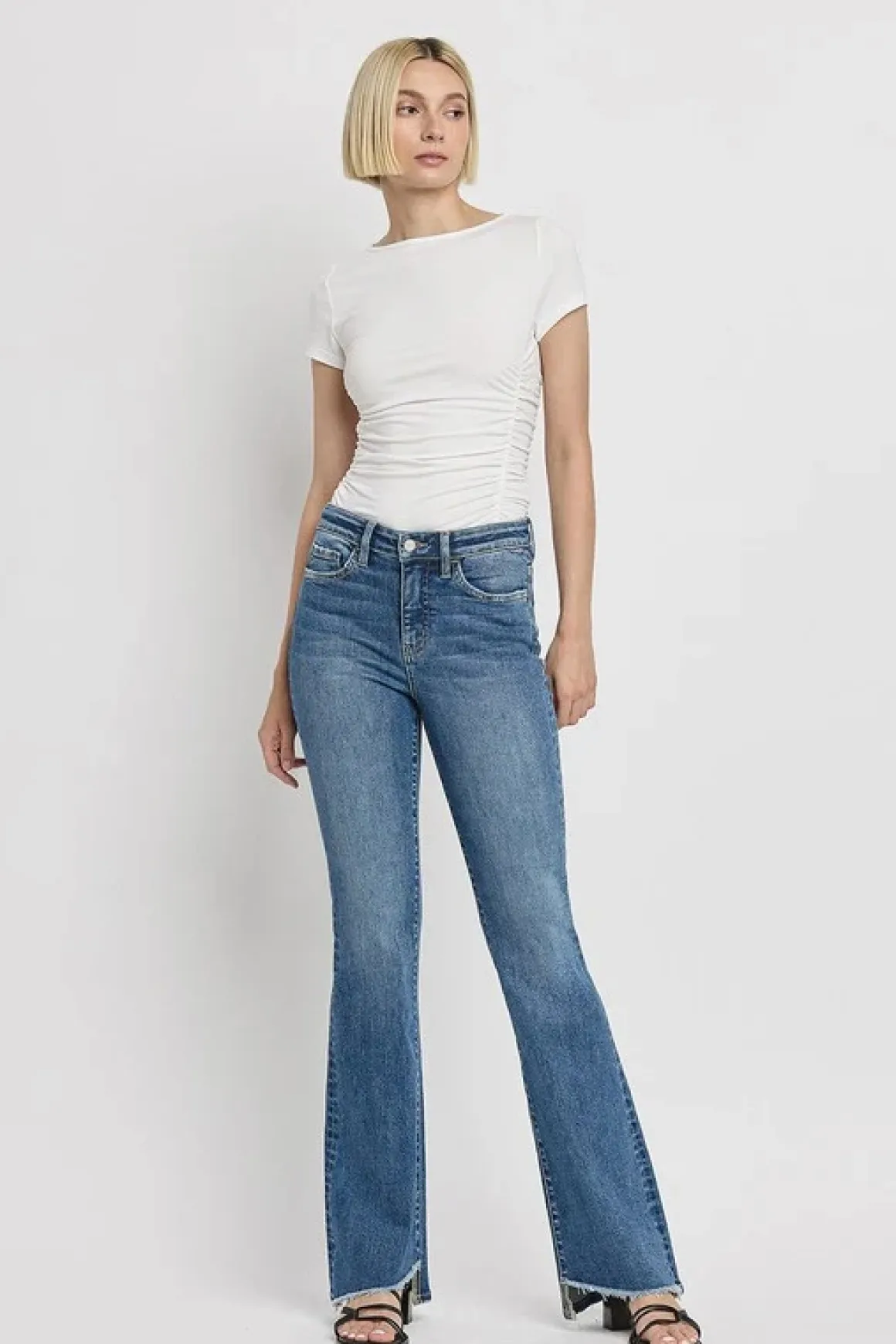 high_rise_slant_hem_flare_3.webp High Rise Slant Hem Flare Jeans *Online Only*