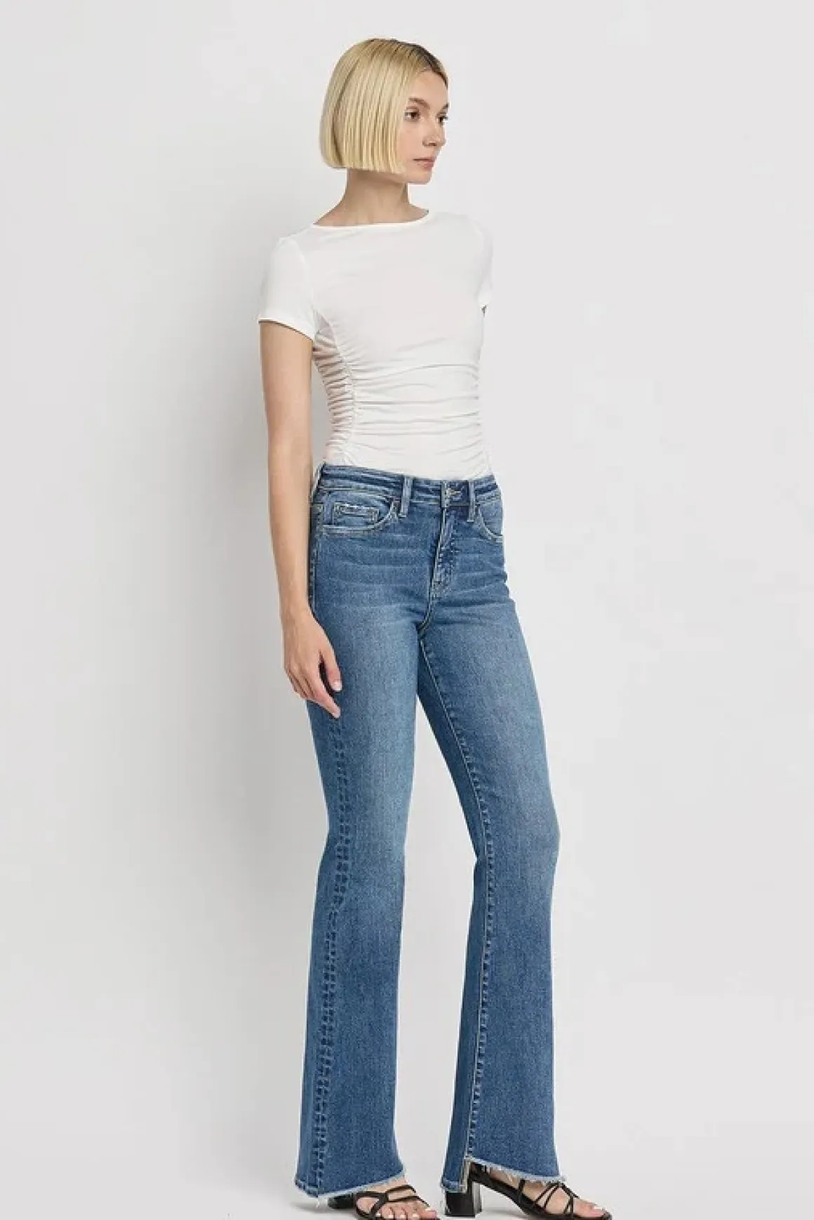 high_rise_slant_hem_flare_6.webp High Rise Slant Hem Flare Jeans *Online Only*