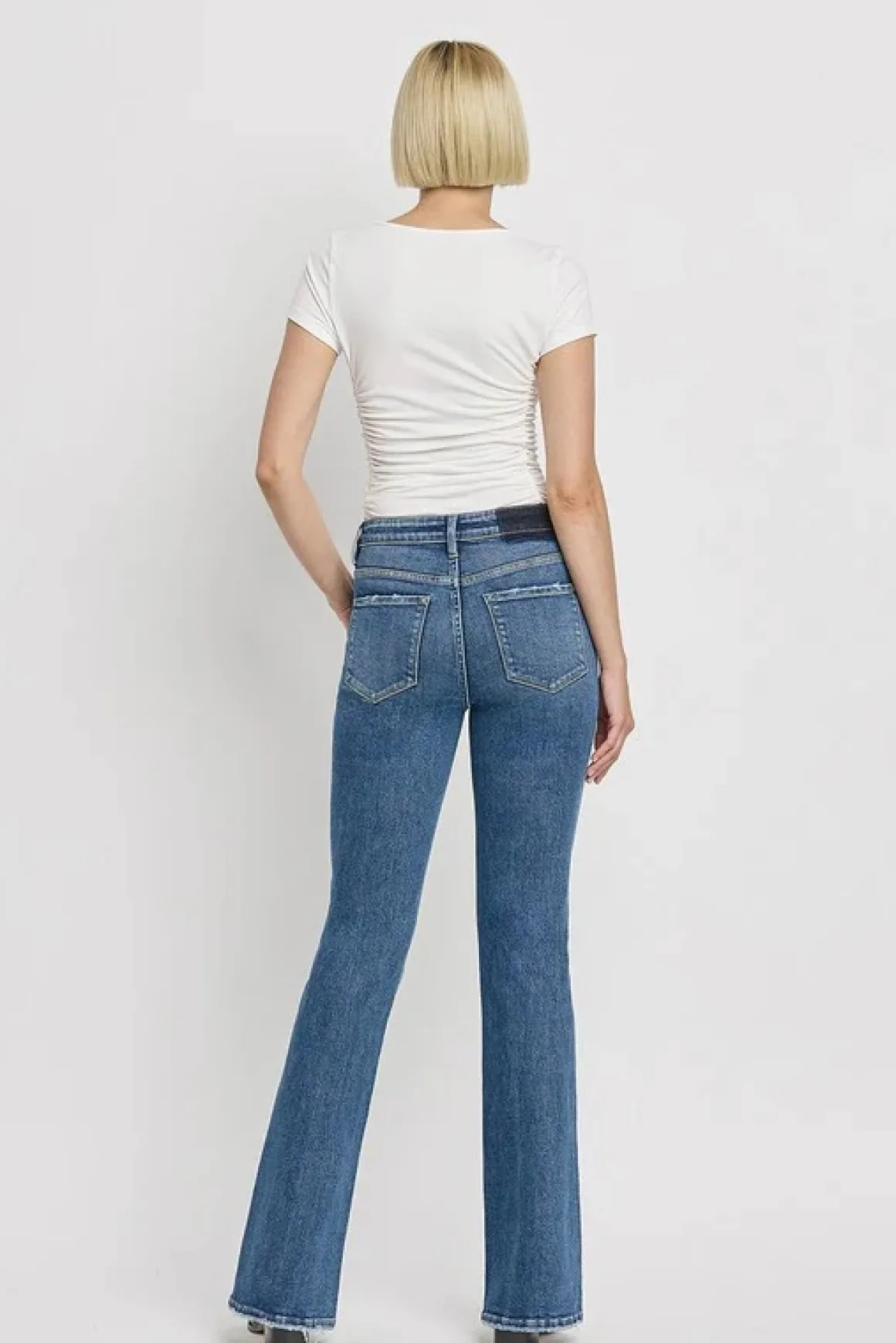 high_rise_slant_hem_flare_8.webp High Rise Slant Hem Flare Jeans *Online Only*