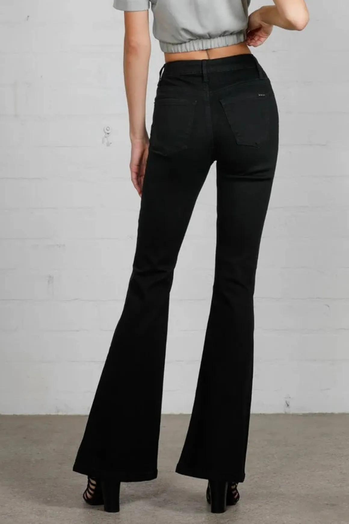 High Rise Wider Black Flare Jeans