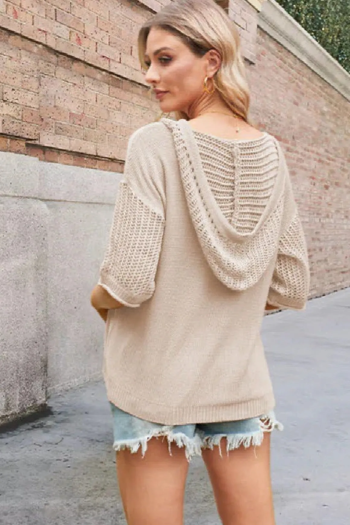 Hooded Crochet Arm Top *Online Only*