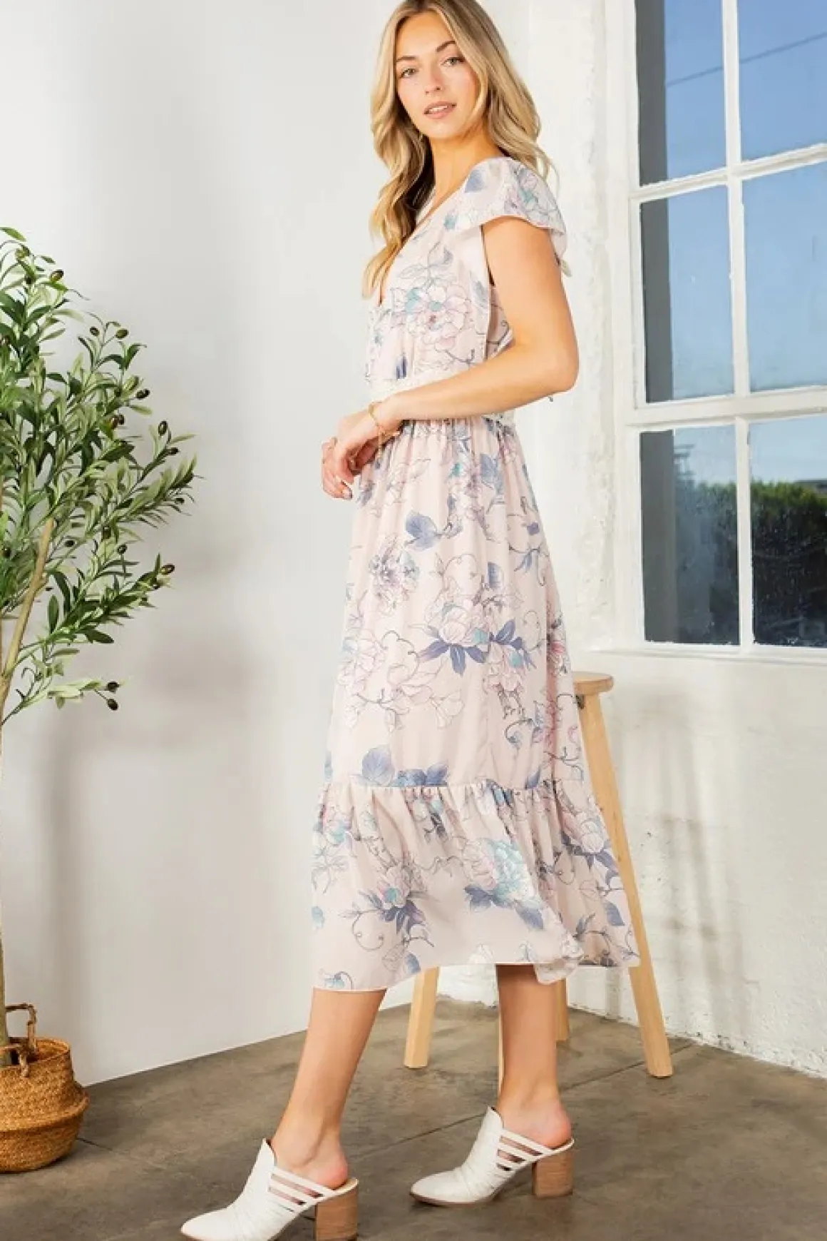 lace_detailed_flutter_sle_5.webp Lace Detailed Flutter Sleeve Ruffle Dress *Online Only*