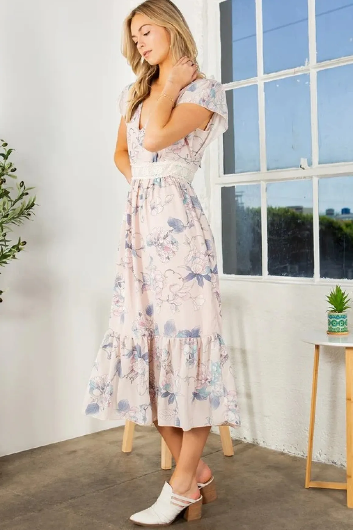 lace_detailed_flutter_sle_6.webp Lace Detailed Flutter Sleeve Ruffle Dress *Online Only*