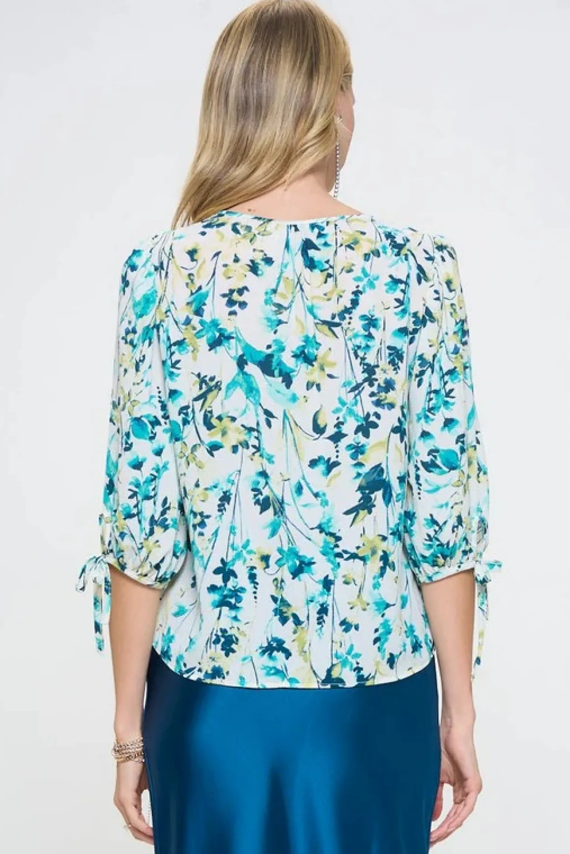 made_in_usa_flower_print__3.webp Made in USA Flower Print V neck Top *Online Only*