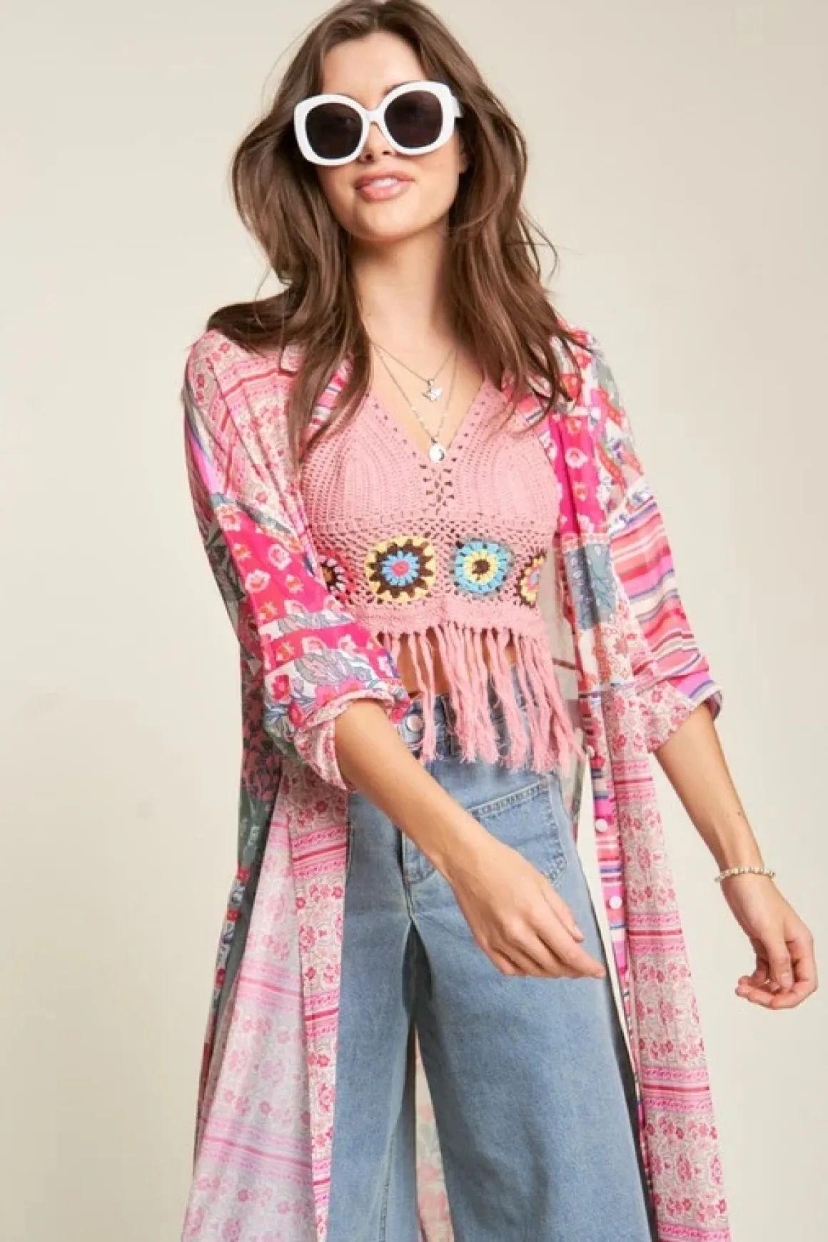 mesh_print_mix_matched_bu_2.webp Mesh Print Mix Matched Button Front Cover Up *Online Only*