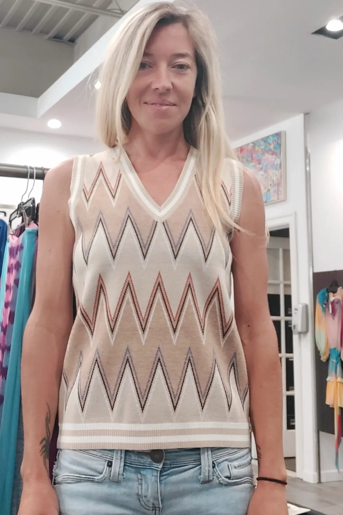 minnie_rose_chevron_vest__1.webp Minnie Rose Chevron Vest *FINAL SALE*