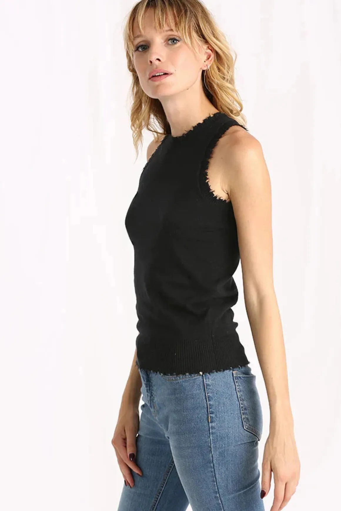 minnie_rose_cotton_cashme_2.webp Minnie Rose Cotton Cashmere Frayed Tank