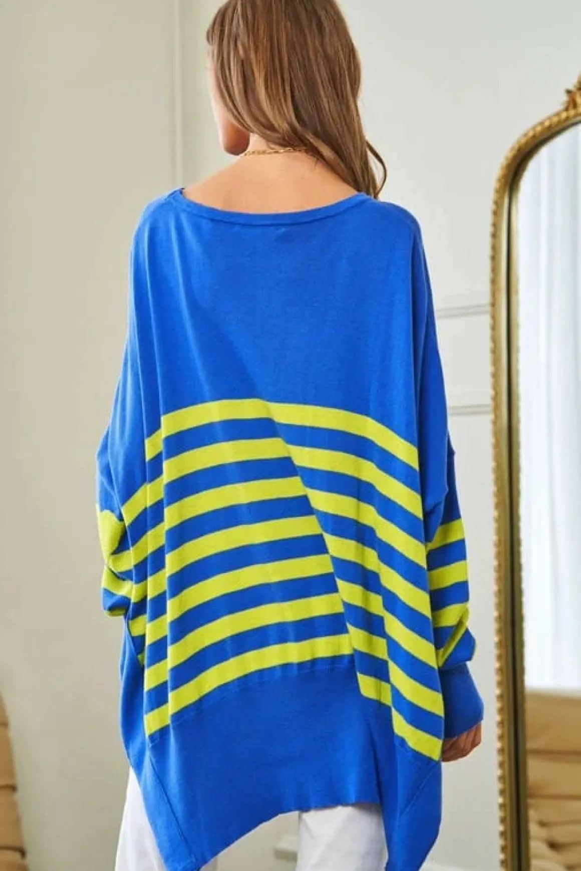 multi_striped_elbow_patch_14.webp Multi Striped Elbow Patch Loose Fit Sweater Top *Online Only*