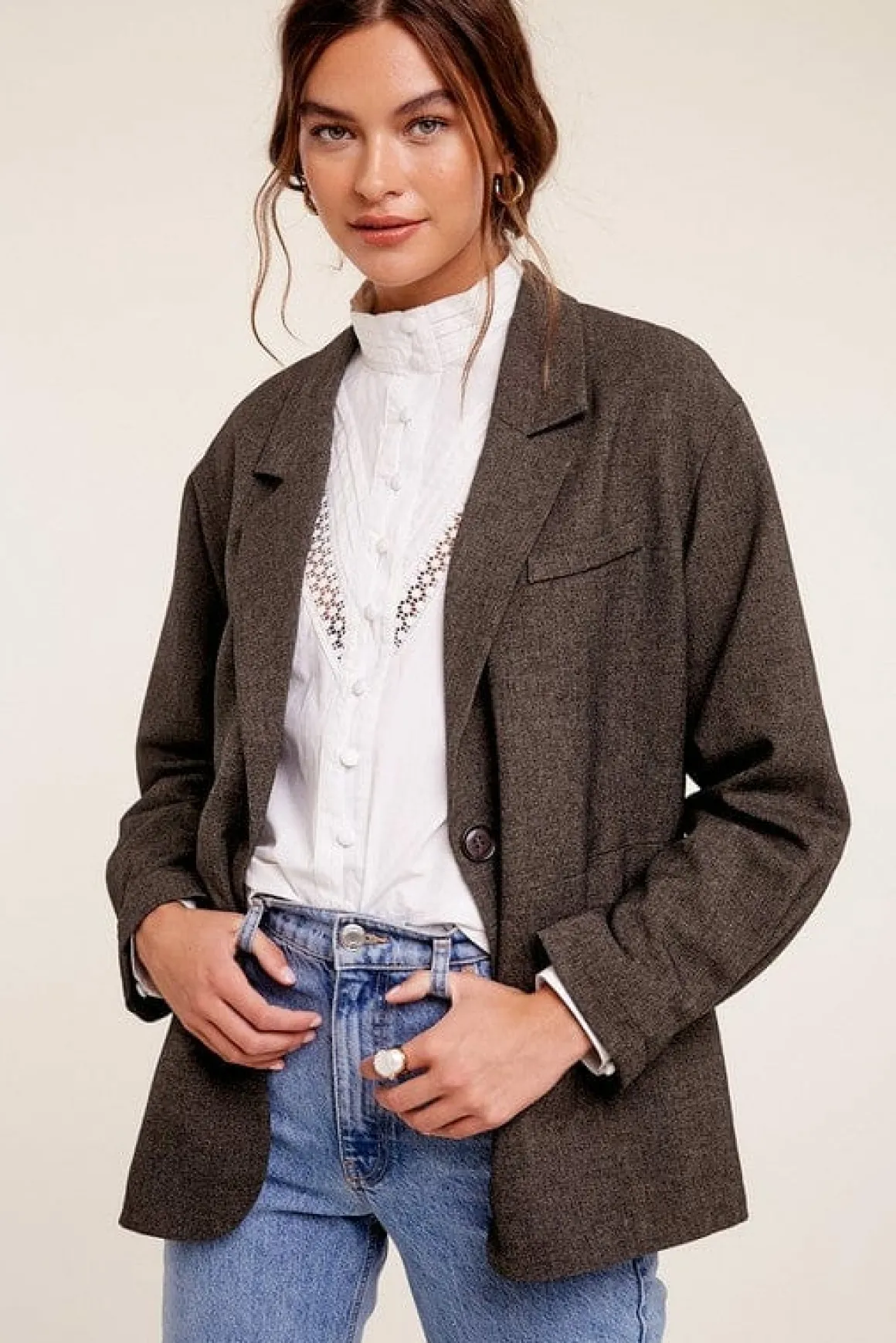 Oversized Solid Blazer * Online Only *