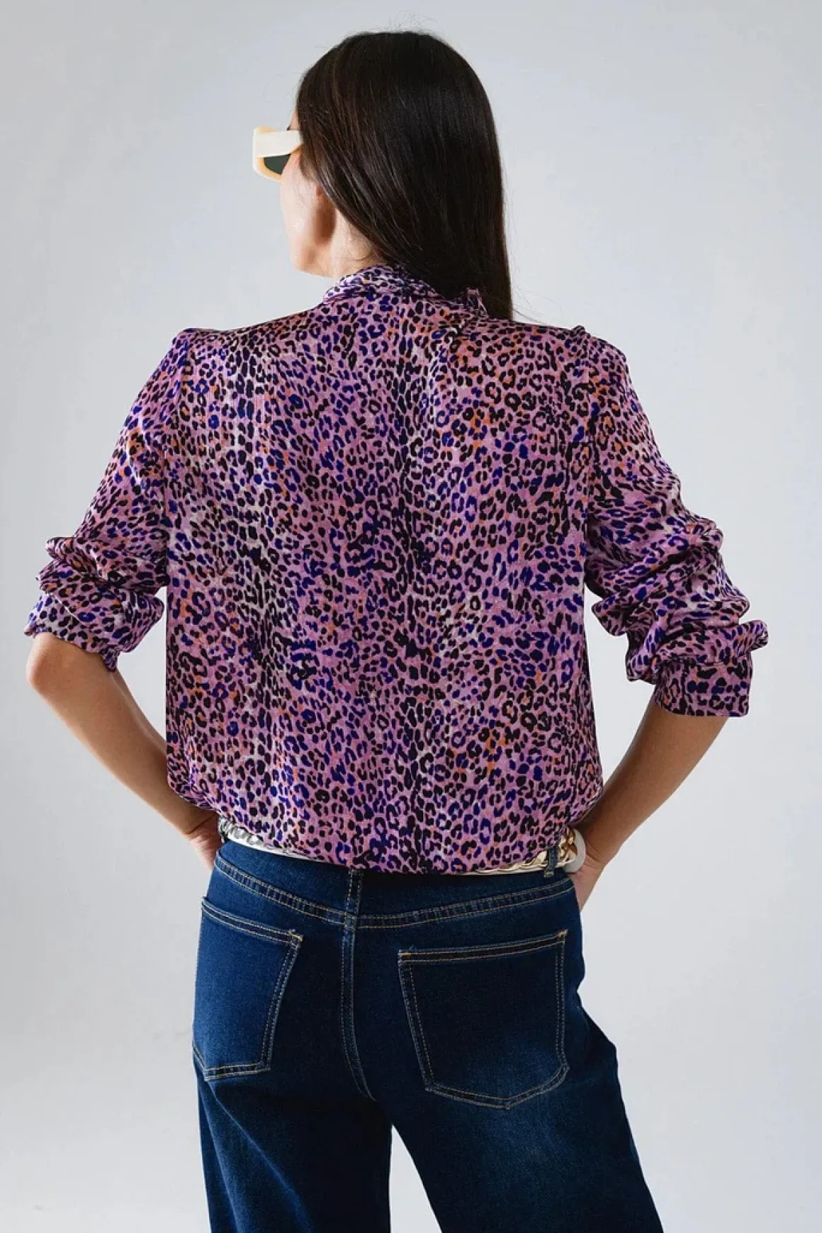 q_tie_neck_animal_print_b_4.webp Q2 Tie Neck Animal Print Blouse
