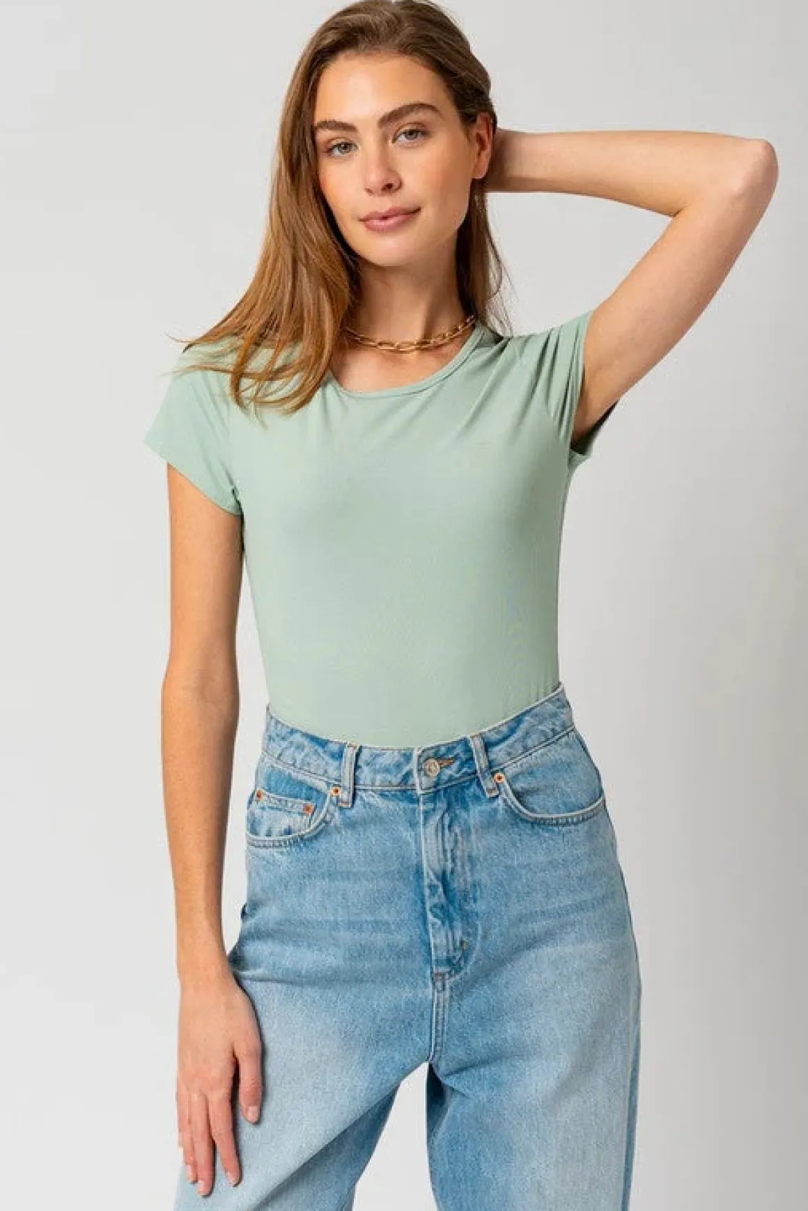Round Neck Short Sleeve Bodysuit *Online Only*