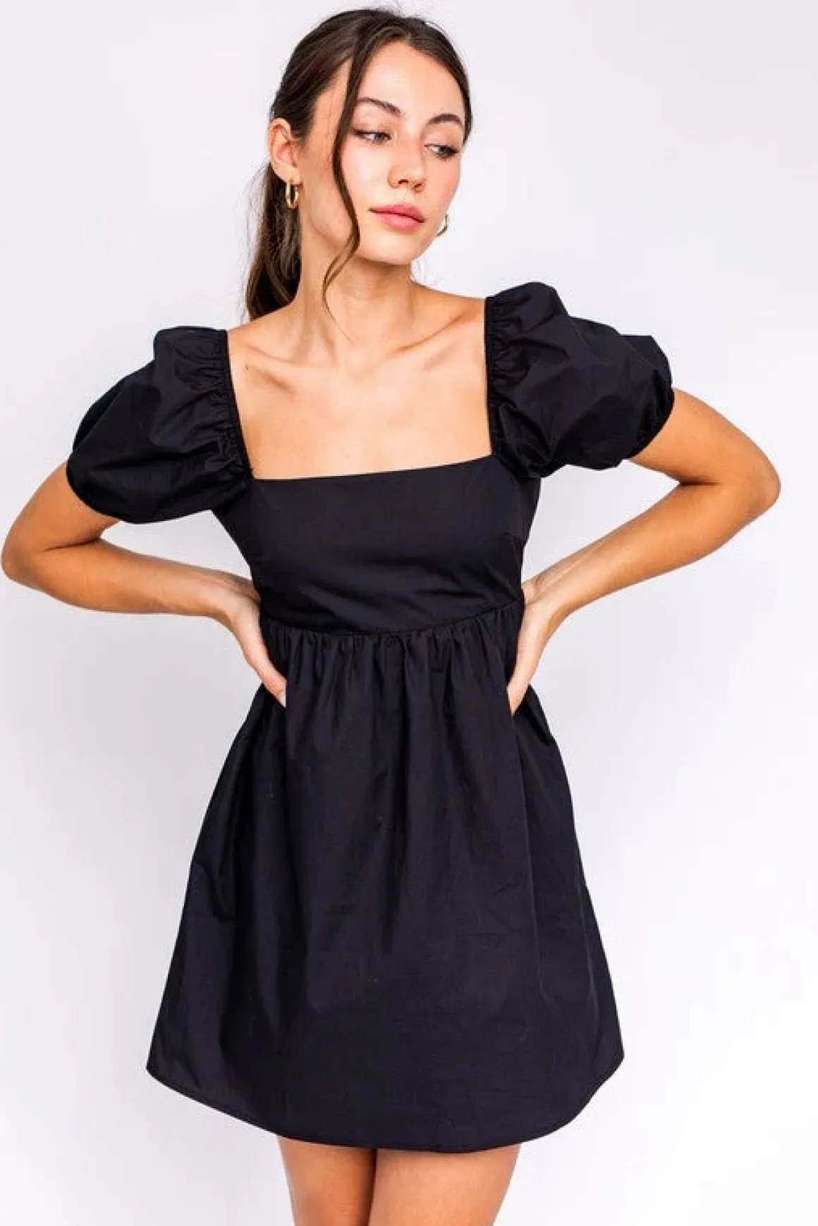 short_sleeve_back_tie_det_19.webp Short Sleeve Back Tie Detail Babydoll Dress *Online Only*