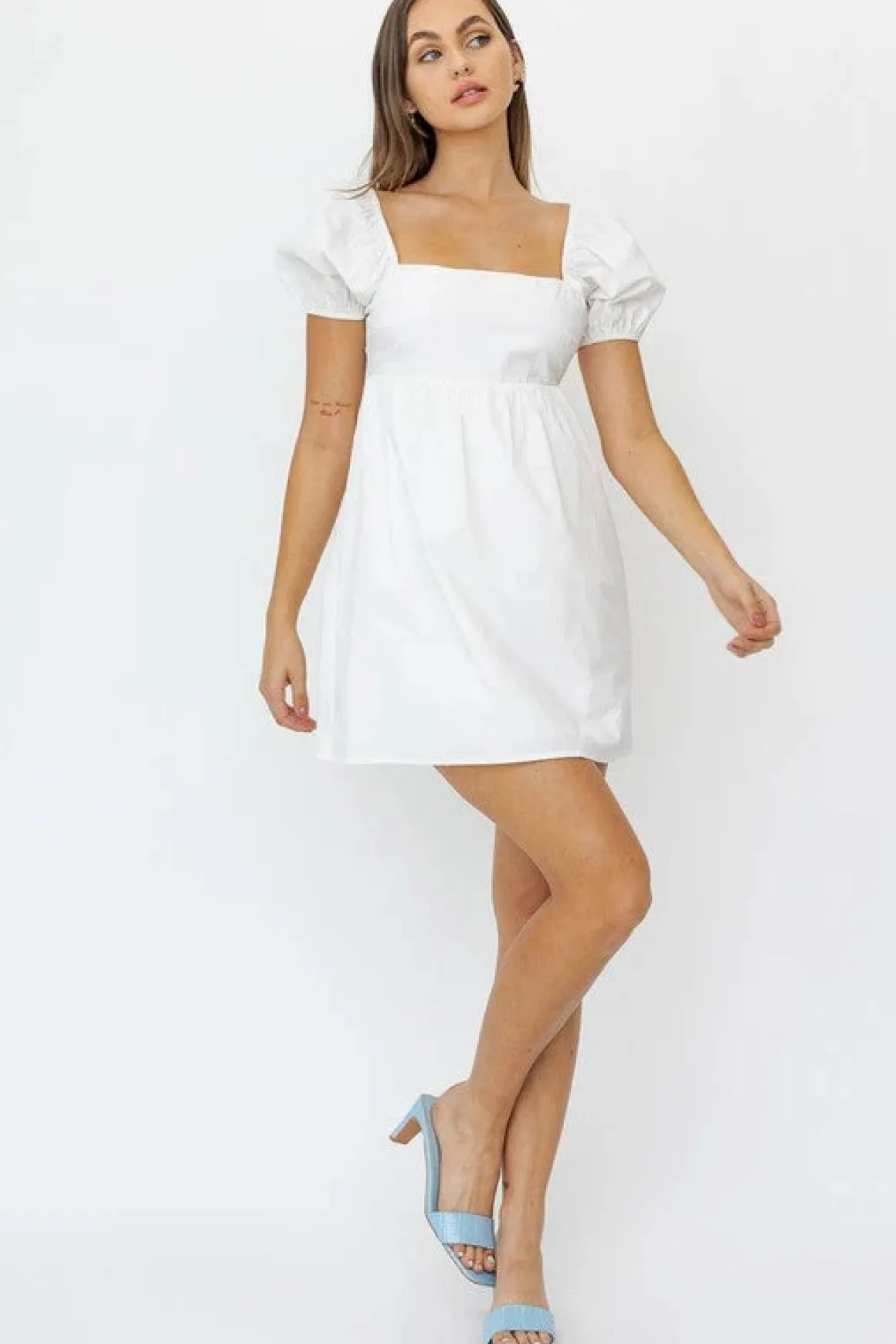short_sleeve_back_tie_det_7.webp Short Sleeve Back Tie Detail Babydoll Dress *Online Only*