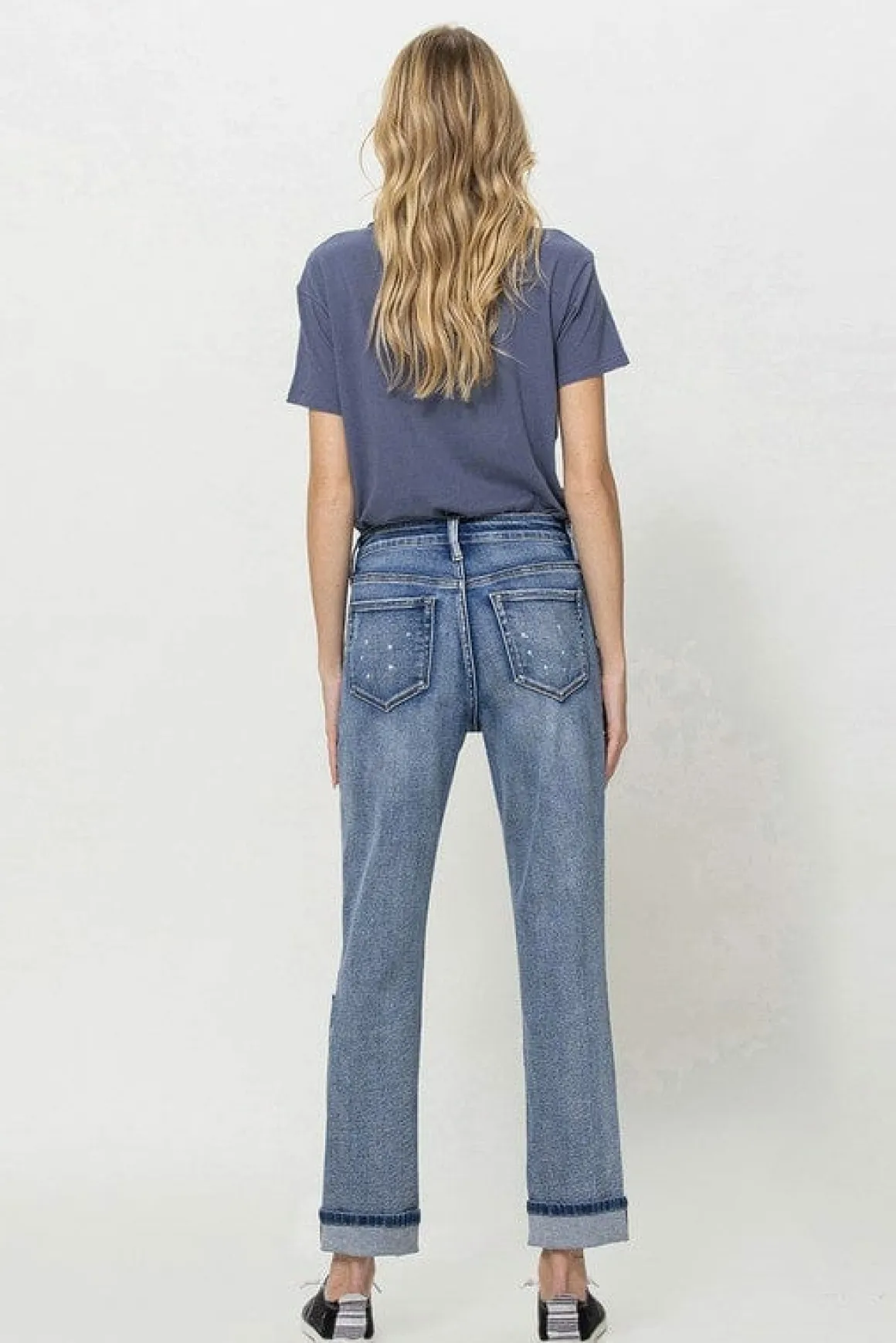 stretch_mom_jeans_w_spatt_6.webp Stretch Mom Jeans w/ Spatter Detail and Cuff *Online Only*